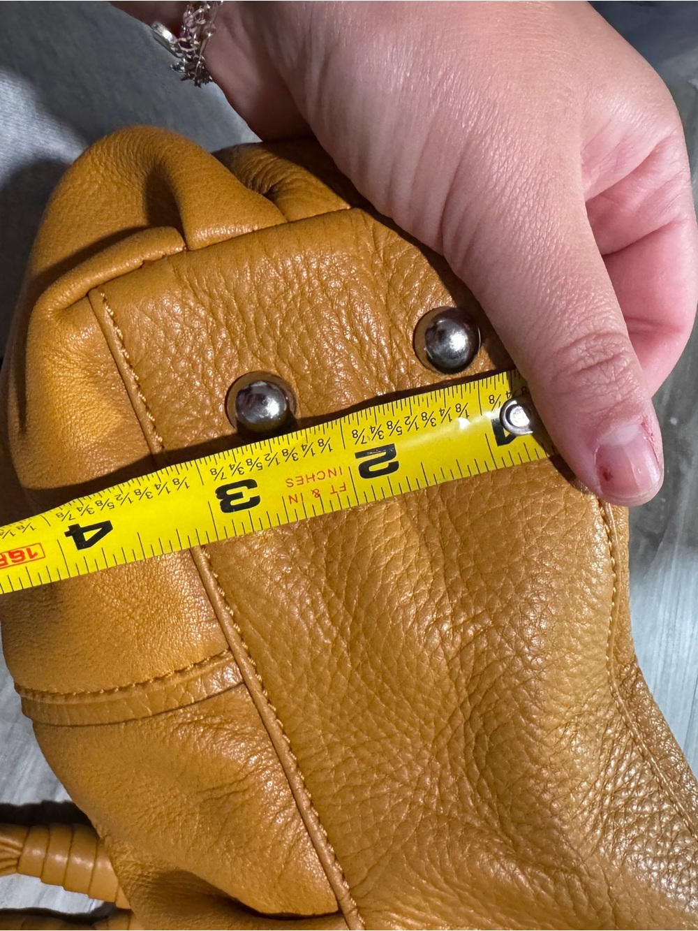 b. makowsky Mustard Yellow Leather Shoulder Bag - Picture 10 of 10